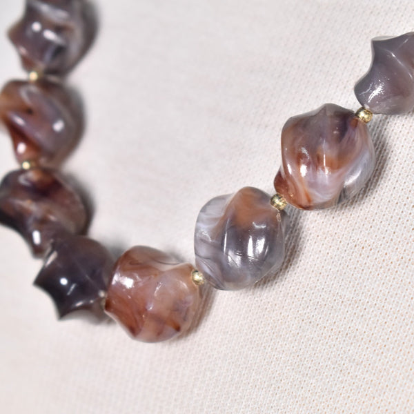 Lavender Swirl Textured Bead Necklace
