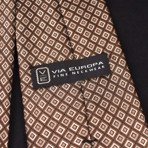 2000s Brown Squares Tie