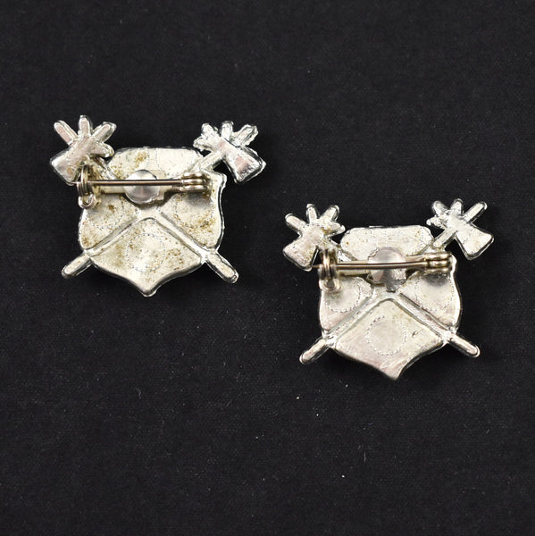 Rhinestone Shield & Axe Scatter Pins