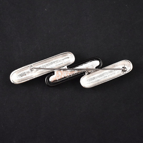 Sleek Modern Triple Bar Brooch Pin
