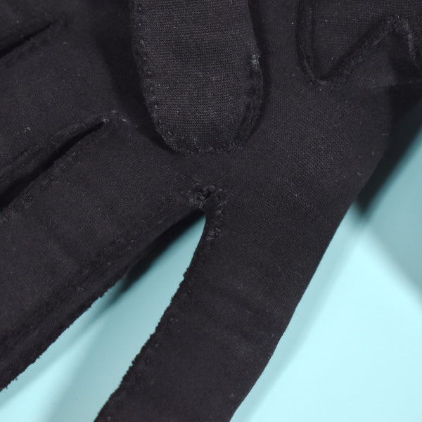 Short Black Tiny Bow Gloves