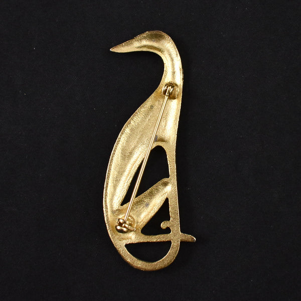 Gold Greyhound Dog Brooch Pin