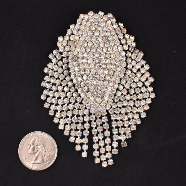 Large Cascading Rhinestone Brooch