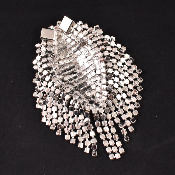 Large Cascading Rhinestone Brooch