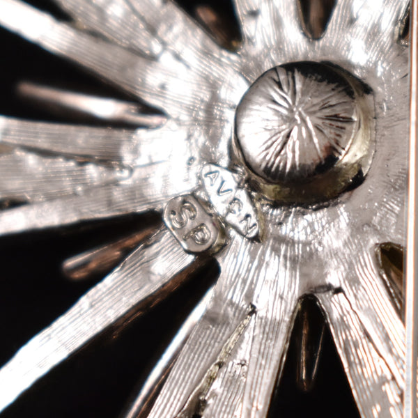 Avon Rhinestone Atomic Starbust Snowflake Brooch