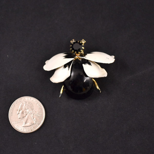 Hattie Carnegie Enamel Petal Bug Brooch Pin