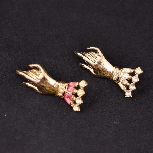 Coro Rhinestone Hand Scatter Pins