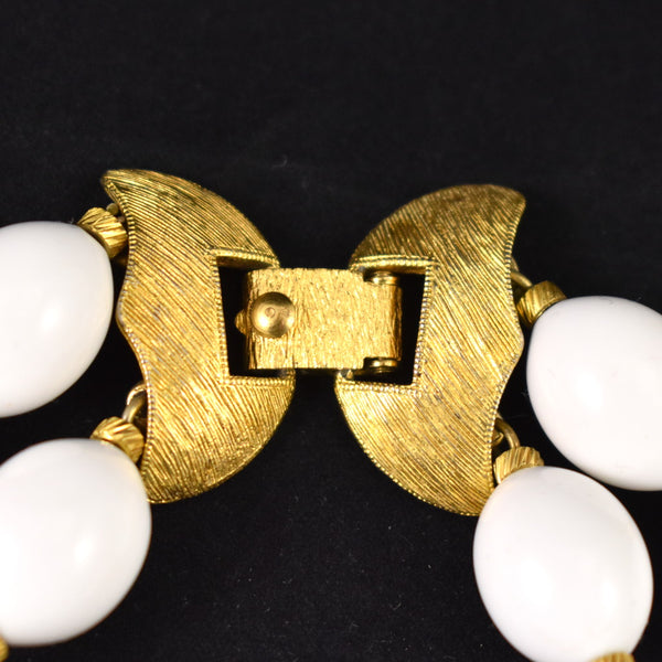 Monet Double Strand White Bead Bracelet