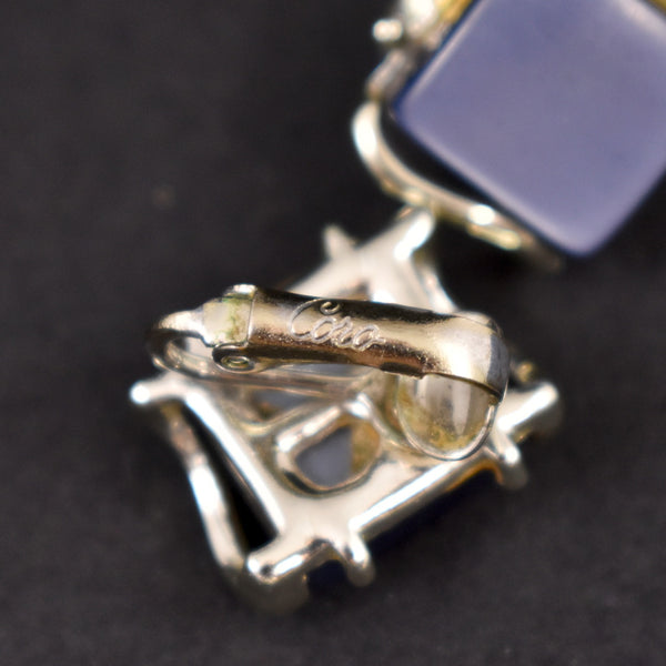 Coro Blue Square Thermoset Earrings