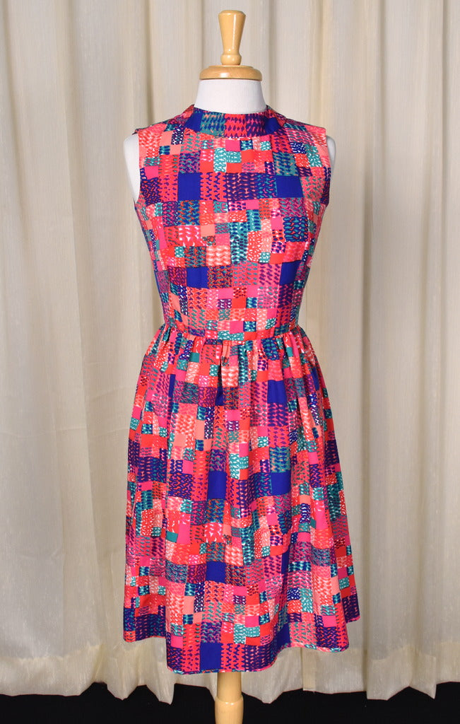 1960s Colorful Mod Square Mini Dress – Cats Like Us