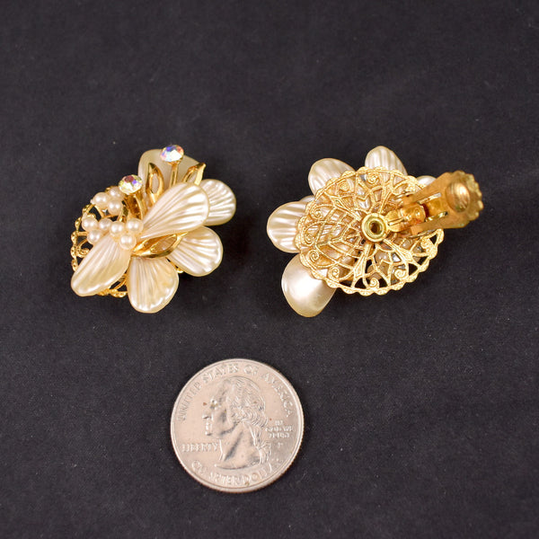 Statement Pearl & Aurora Borealis Earrings