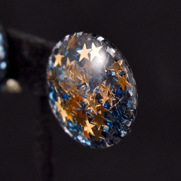 Gold Star Confetti Lucite Earrings