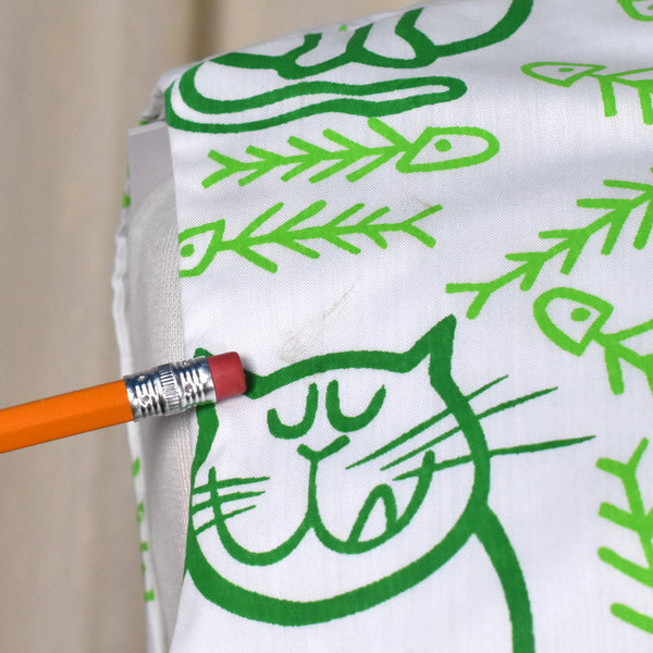1960s Hungry Green Cat Maxi Dress