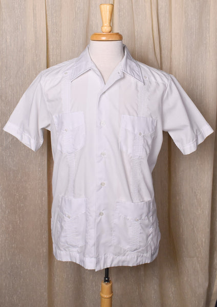 1970s White Guayabera Shirt