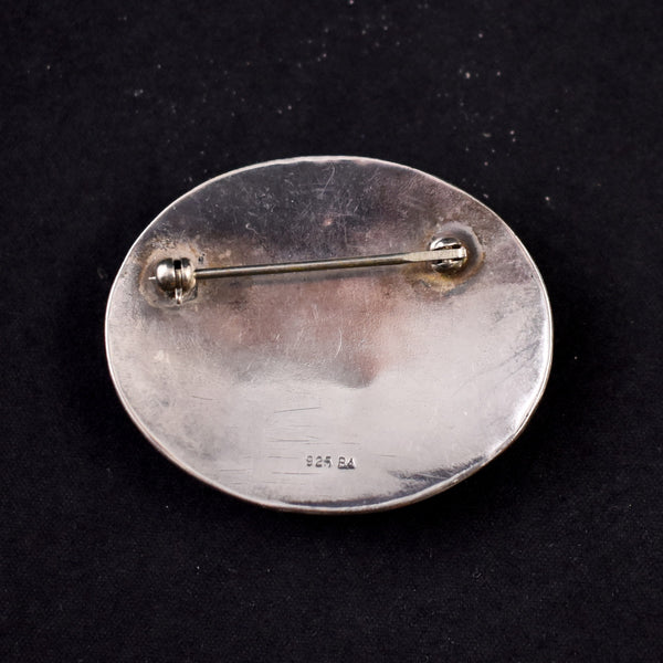 Mother of Pearl Oval SS 925 Brooch Pin