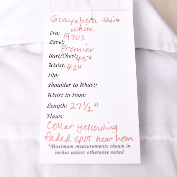 1970s White Guayabera Shirt