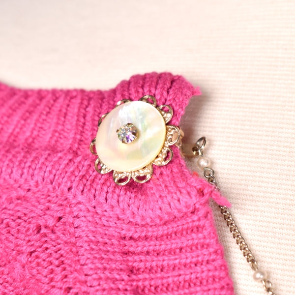 Mother of Pearl & Rhinestone Sweater Clips