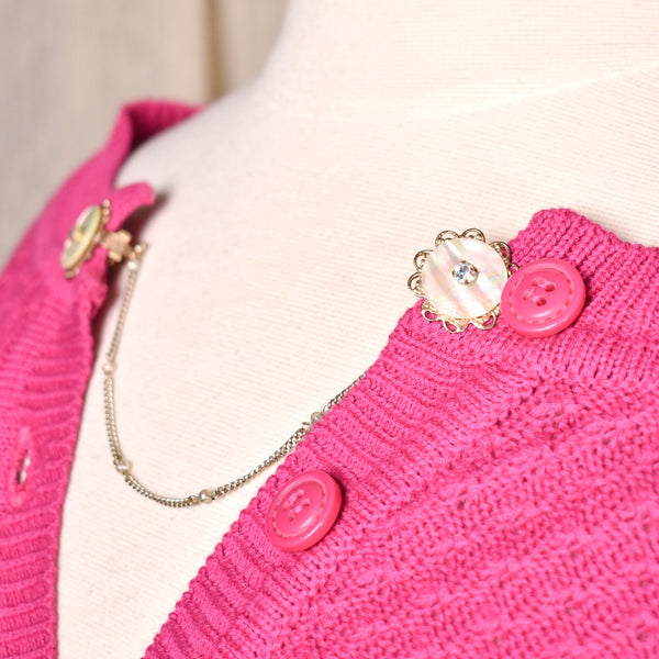 Mother of Pearl & Rhinestone Sweater Clips