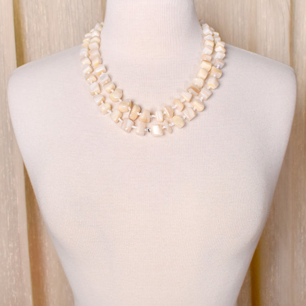 Double Strand Mother of Pearl Necklace