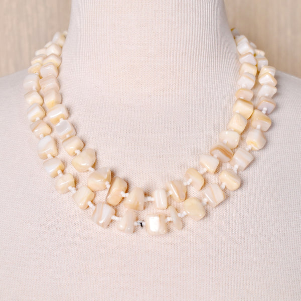 Double Strand Mother of Pearl Necklace