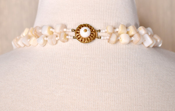 Double Strand Mother of Pearl Necklace