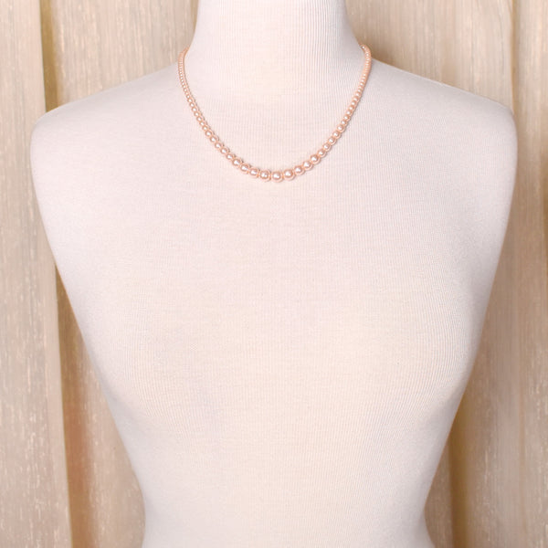 Pale Pink Graduated Pearl Necklace