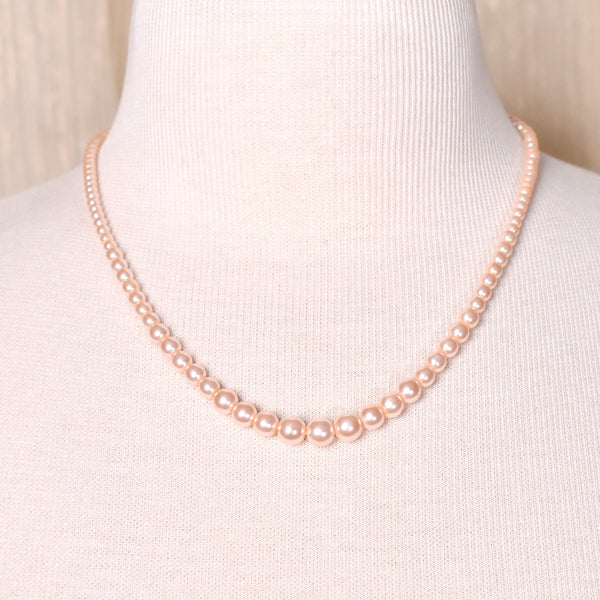 Pale Pink Graduated Pearl Necklace
