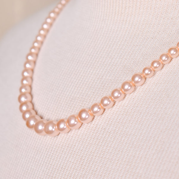 Pale Pink Graduated Pearl Necklace