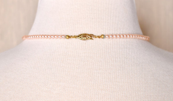 Pale Pink Graduated Pearl Necklace