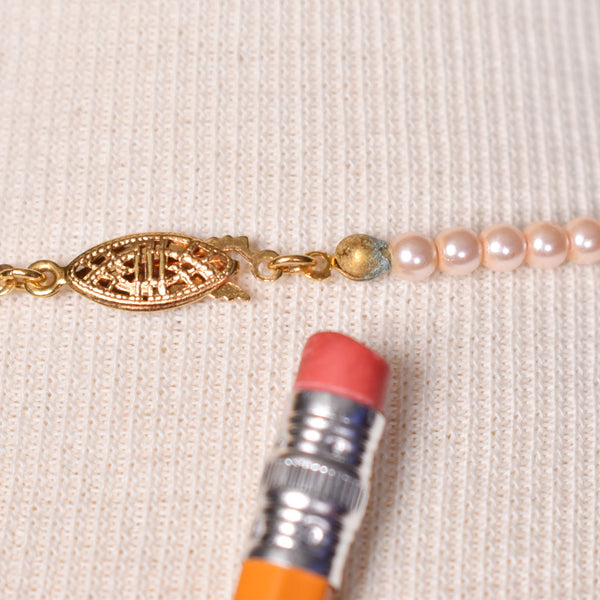 Pale Pink Graduated Pearl Necklace