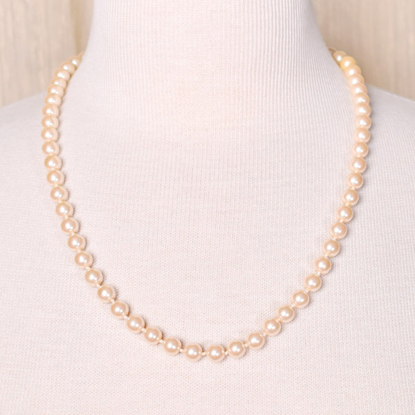 Off White Long Pearl Necklace