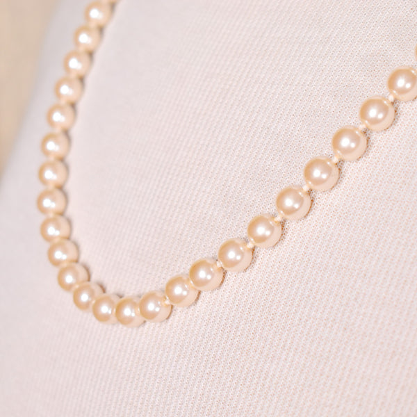 Off White Long Pearl Necklace
