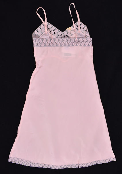 NWT 1950s Pink & Gray Lace Full Slip