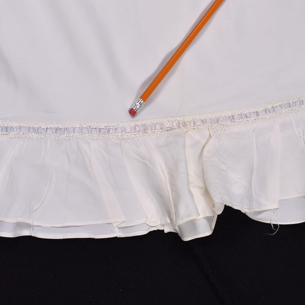 1950s Off White Ribbon Flounce Hem Half Slip W22-28