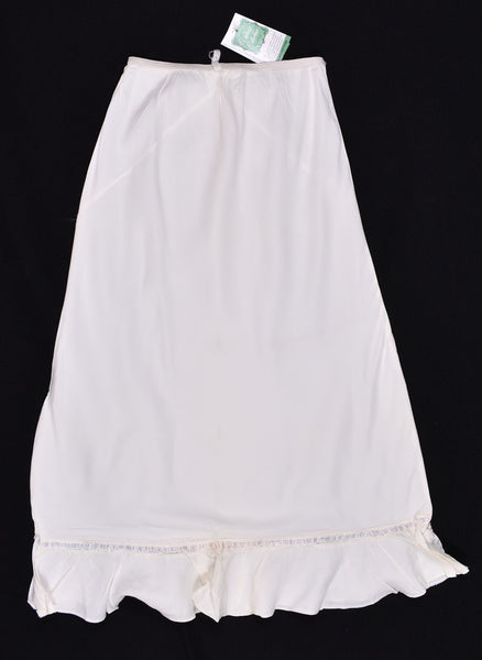 1950s Off White Ribbon Flounce Hem Half Slip W22-28