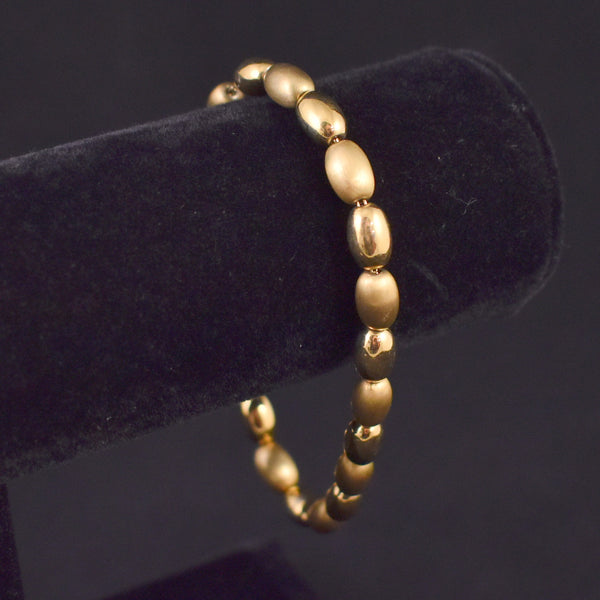 Simple Oval Gold Bead Bracelet