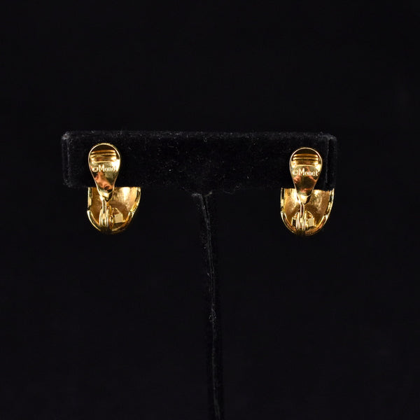 Monet Ribbed Goldtone Hoop Earrings
