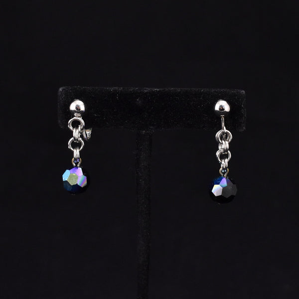 Midnight Faceted Dangling Bead Earrings