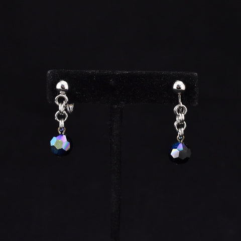 Midnight Faceted Dangling Bead Earrings