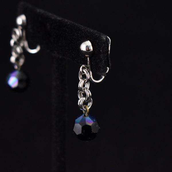 Midnight Faceted Dangling Bead Earrings