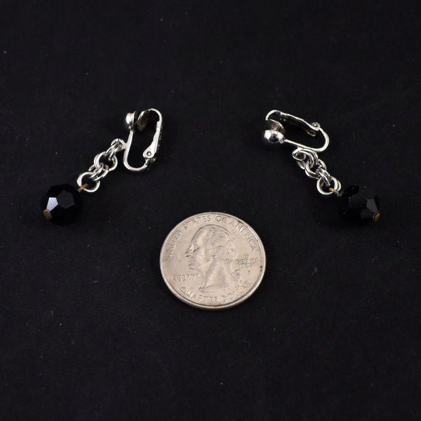 Midnight Faceted Dangling Bead Earrings