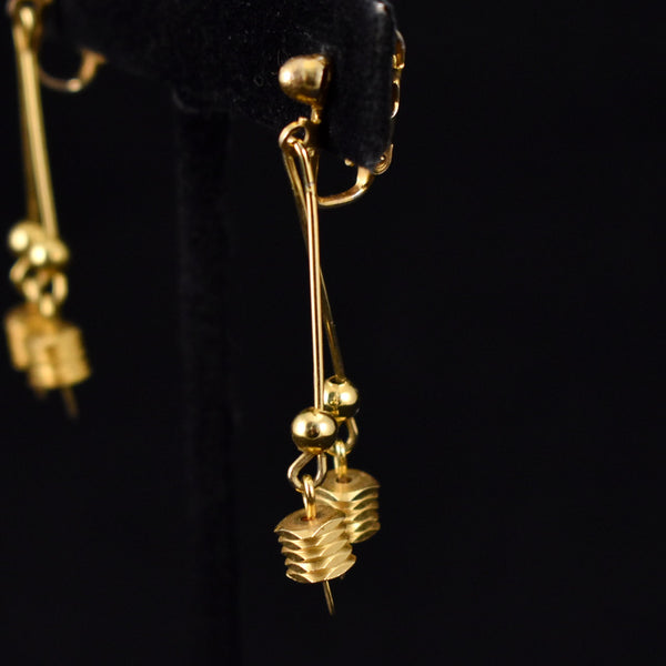 Goldtone Dangling Lantern Earrings