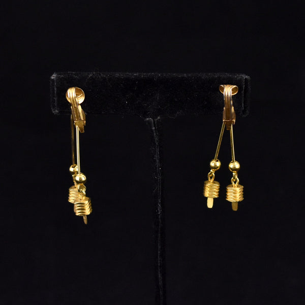 Goldtone Dangling Lantern Earrings