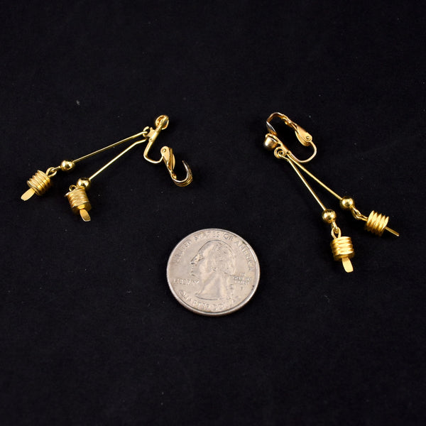Goldtone Dangling Lantern Earrings