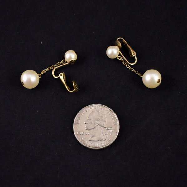 Dangling Pearl Bead Earrings