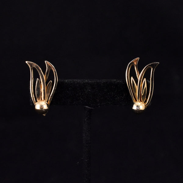 Abstract Goldtone Ears Earrings