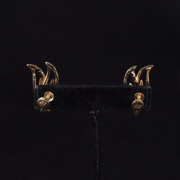 Abstract Goldtone Ears Earrings