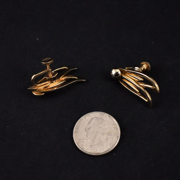 Abstract Goldtone Ears Earrings