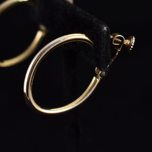 Thin Goldtone Long Hoop Earrings