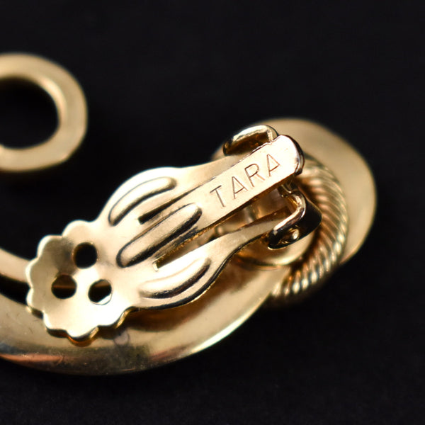 Tara Large Gold Curly Q Earrings